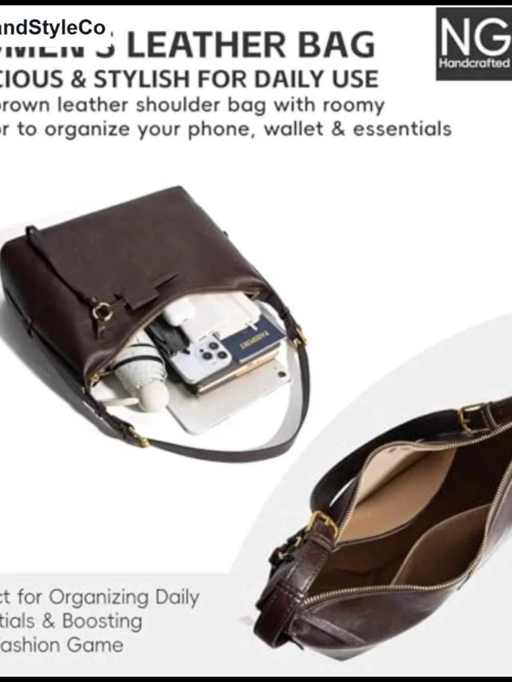 Faux Leather Hobo Shoulder Bag Large Slouchy Crossbody Tote Travel Purse